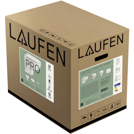LAUFEN PRO WC-Set, Wand-WC Compact inklusive WC-Sitz mit Deckel,