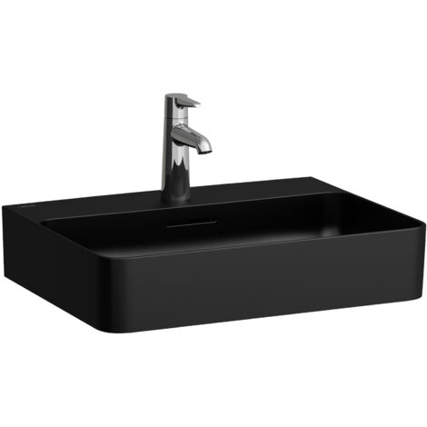 Laufen VAL - Lavabo, 55x42 cm, avec trop-plein, trou pour robinet, noir mat H8102827161041