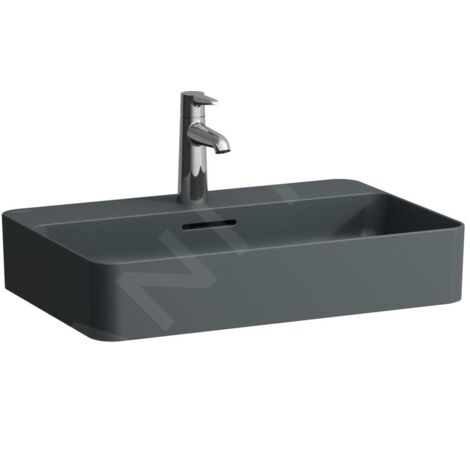 Laufen VAL - Lavabo 60x40 cm, avec trop-plein, trou pour robinet, graphite H8122857581041
