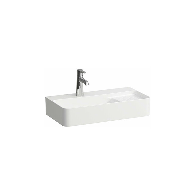 

VAL Lavabo COMPACTO, 1 agujero del grifo, con rebosadero, 600x315, blanco, zona semiseca a la derecha, color: Blanco con LCC - H8152854001041 - Laufen