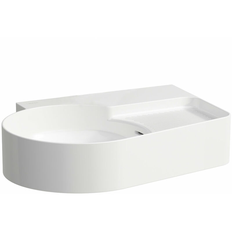 

VAL Lavabo de mostrador, sin agujero para el grifo, con rebosadero, 530x400, blanco, zona de semisecado a la derecha, EE.UU. cerrado, color: Blanco