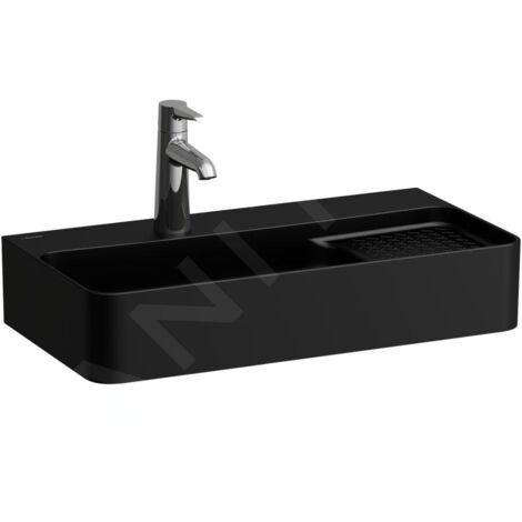Laufen VAL - Lave-mains 60x31 mm, sans trop-plein, trou pour robinet, noir mat H8152857161041