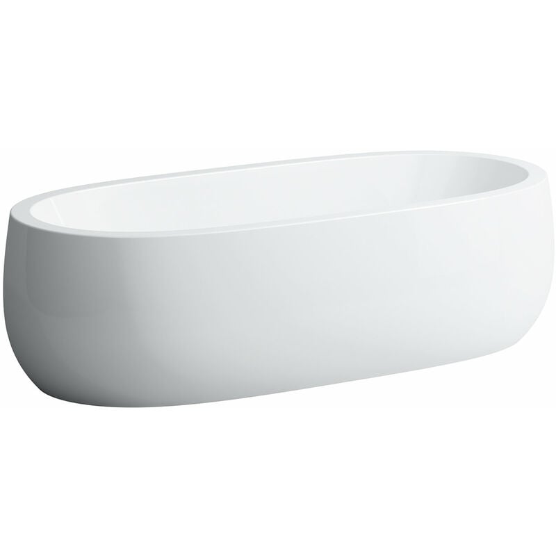 

Laufen Whirlpool Badewanne Mineralguss freistehend Il Bagno Alessi one 1830x870x460mm, ohne Unterwasserbeleuchtung, mit Luftdüsen weiß