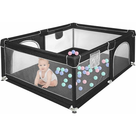 Laufgitter für Baby,Faltbar Baby,Haloyo®,Playpen Kinderzaun,Oxford-Gewebe Laufgitter Baby,Kinder-Laufstall,Laufstall Weich et Rutschfest,120 x 160 x 66cm,Schwarz