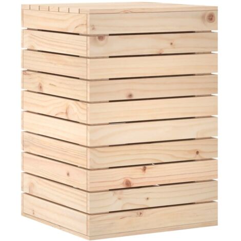 Laundry Basket 44x44x66 cm Solid Wood Pine vidaXL