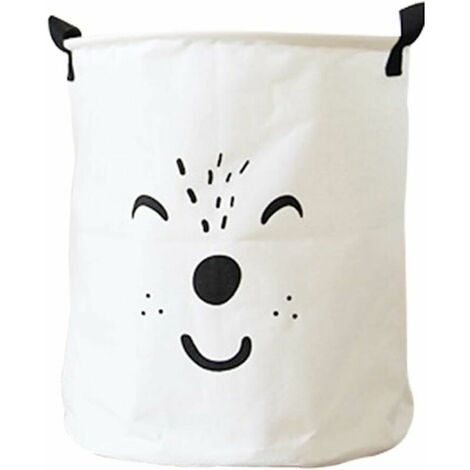 Laundry Basket for Kids Room Foldable Waterproof Laundry Box Laundry Collector Laundry Box Kids Storage Box Toys Clothes Storage Basket White