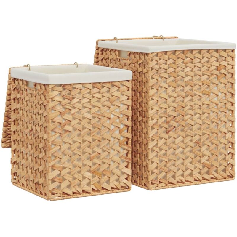 Laundry Baskets 2 Pcs Water Hyacinth Vidaxl