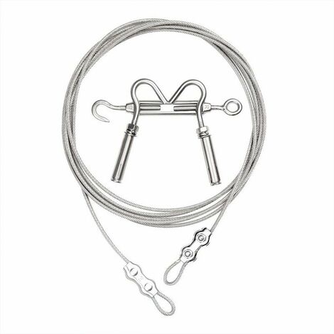 Laundry drying rack for indoor and outdoor use with stainless steel cable clamping system, 6m