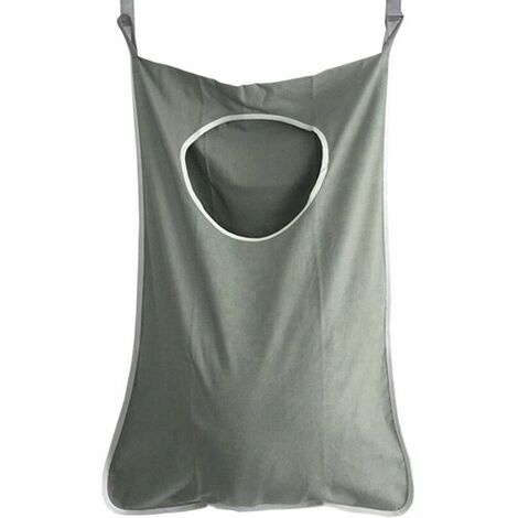 Laundry Organizer, Hanging Laundry Basket, Hanging Laundry Basket, Space Saving Laundry Bag with Hooks for Bathroom Dorm (Gray)