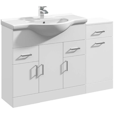 VeeBath Linx 900mm Bathroom Vanity Unit Combination Set with Additional Storage Cabinets 