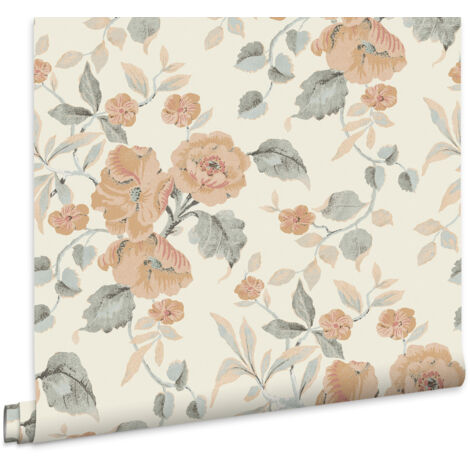 Laura Ashley Alyworth Trail Vliestapete Apricot 10mx52cm