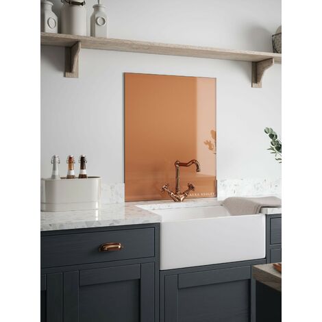 main image of "Laura Ashley Copper Glass Kitchen Splashbacks - different dimensions available"
