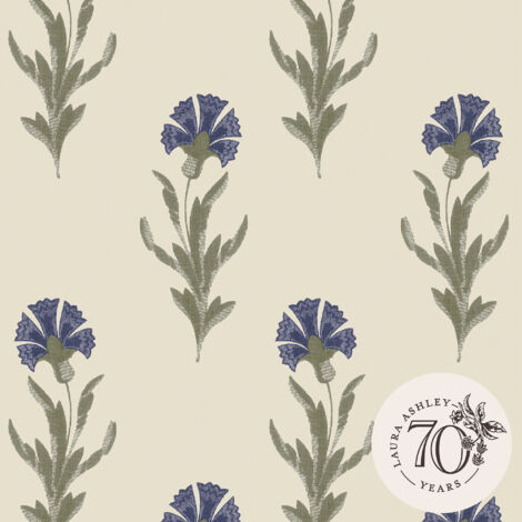 Laura Ashley Dandelion Vliestapet Blau 10mx52cm