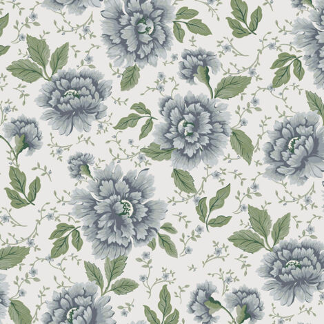 Laura Ashley Pickworth Posy Vliestapete Blau 10mx52cm