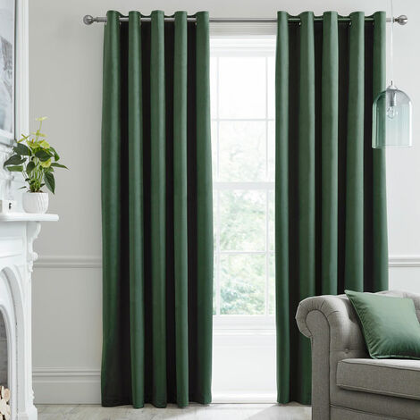 Green velvet curtains