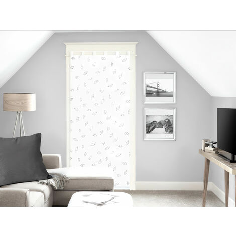 Laurene Brise-bise, Polyester, Blanc, par Soleil d'ocre - 70 x 200 cm