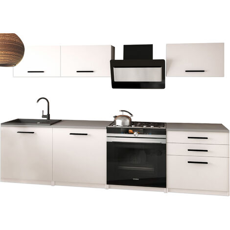 NOORA, Cocina Completa Modular + Lineal L 180 cm 6 Piezas, Encimera  Incluido