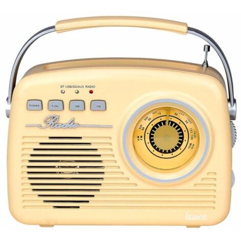 LAUSON RA143 RADIO VINTAGE CREMA ANALÓGICA CON ALTAVOZ INTEGRADO 2W AM/FM BATERÍA RECARGABLE BLUETOOTH USB SD