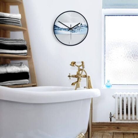 Duschuhr, weiße Badezimmer-Wanduhr, wasserabweisende Uhr auf einem Seil,  hängende Dusche, wasserdichte Uhr, kleine digitale Uhr, leicht ablesbaren