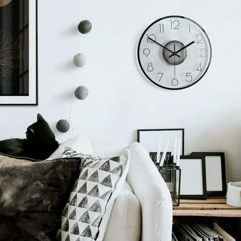 lautlose 30cm Große Wanduhr Wohnzimmer Uhr Wandbild Vollmond minimalistisch
