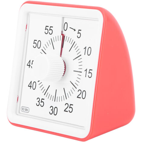 Lautloser visueller Timer, 60-Minuten-Countdown für Küchenschüler, Rot