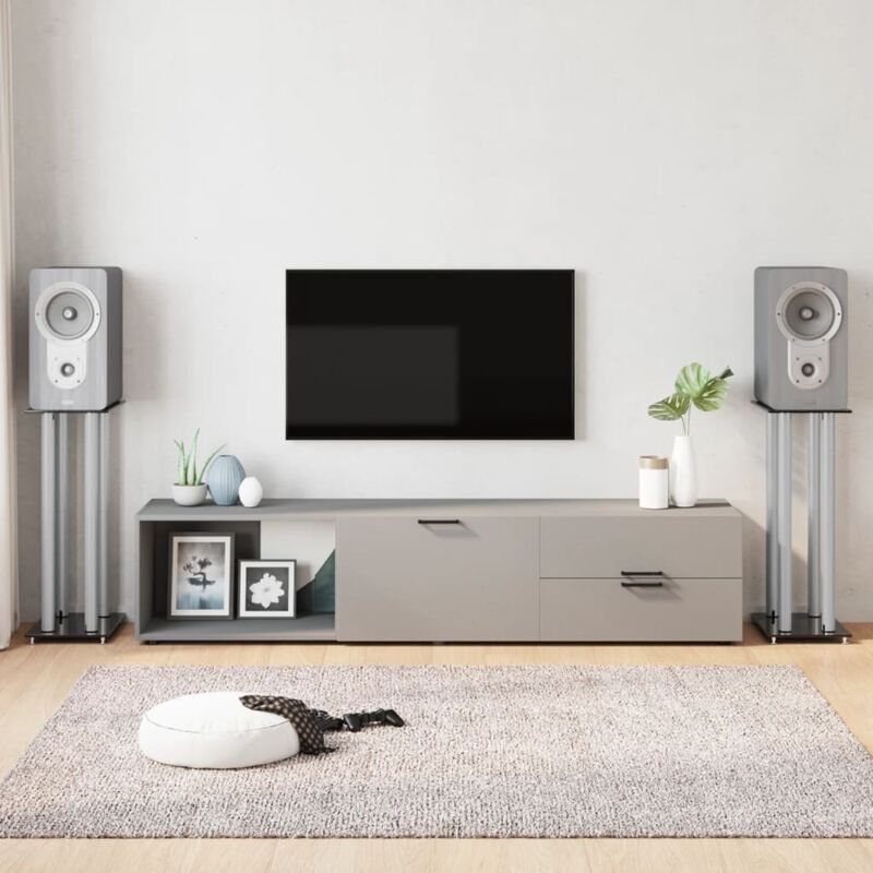 Vidaxl - Lautsprecher-ständer 2 Stk. Schwarz & Silbern Hartglas 4 Säulen