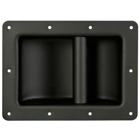 LAUTSPRECHERGRIFF, SCHWARZES METALL, 220 x 160mm - HOHE BEANSPRUCHUNG