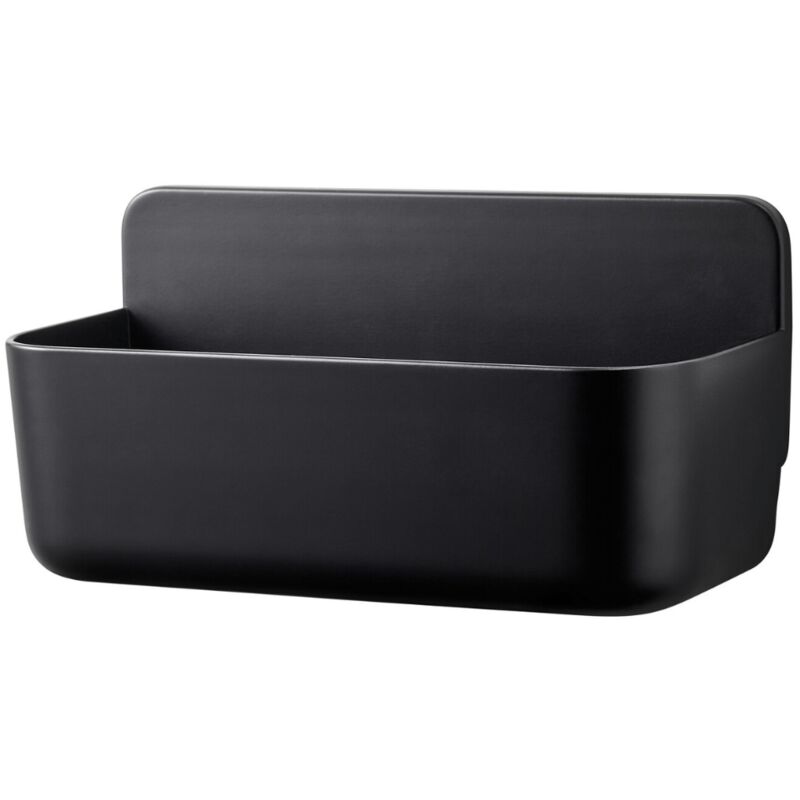 Tesa - Lavaa, Panier de rangement pour douche (m) en noir mat, Montage sans perçage avec Powerstrips Waterproof Strips xl inclus - 260 mm x 130 mm x