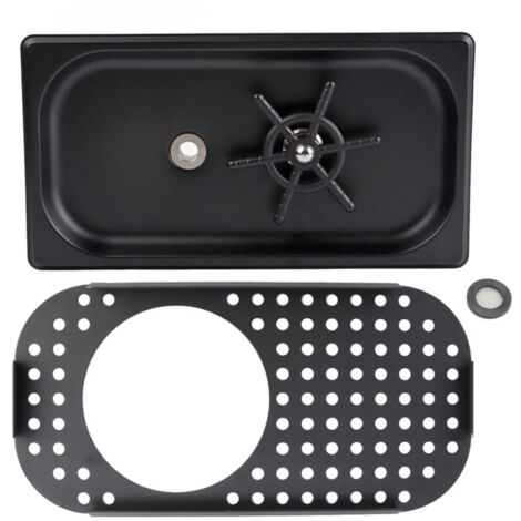 Lavabicchieri automatico per lavello, lavabicchieri per lavello in acciaio inox, lavabicchieri per lavello da cucina, spruzzatore e lavabicchieri (nero)