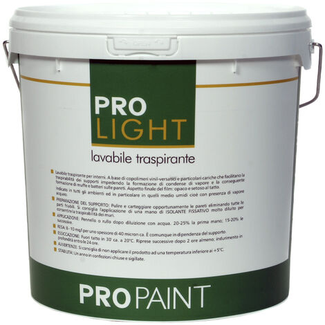 Lavabile Traspirante per Interni Pro Light PROPAINT 13 Lt