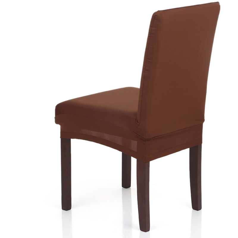 

Lavable tramo corto cubierta de la silla, seda de la leche cubierta de la silla del Spandex suave comedor, marron