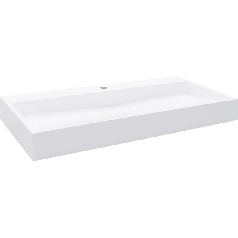 

Lavabo 100x46x11 cm resina mineral/marmol blanco