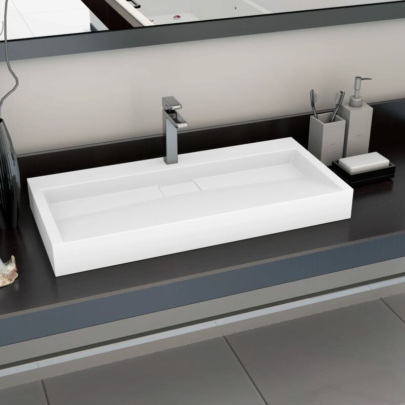 

Lavabo 100x46x11 cm resina mineral/mármol blanco