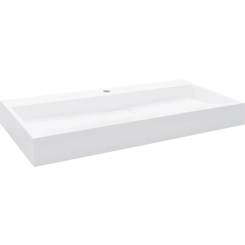 

Lavabo 100x46x11 cm resina mineral/mármol blanco - Blanco - Vidaxl
