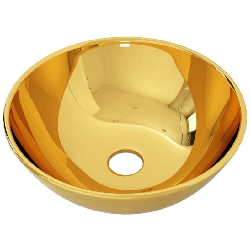 Lavabo 28 x 10 cm au-dessus du comptoir céramique doré