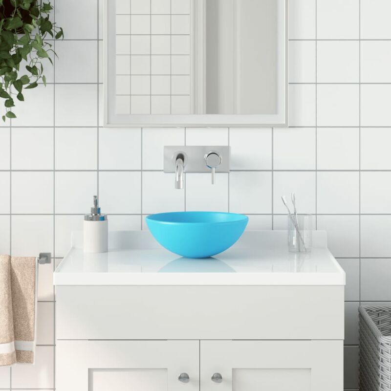 Vidaxl - Lavabo de salle de bain Céramique Vert Rond