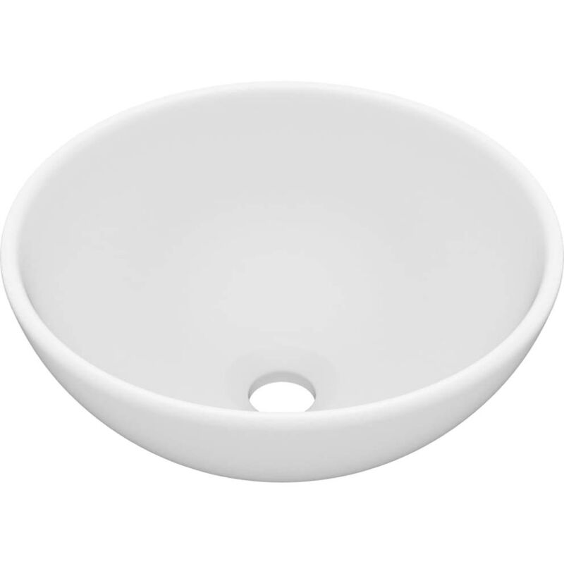 Vidaxl - Lavabo rond de salle de bain Blanc mat 32,5x14 cm Céramique