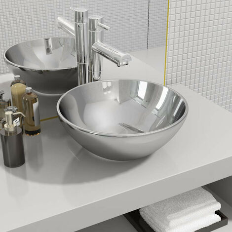 Lavabo 32,5 x 14 cm Céramique Argenté