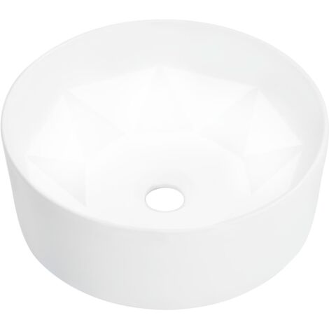 Lavabo Céramique Vasque Salle de Bain Cabine de Toilette Blanc/Noir vidaXL