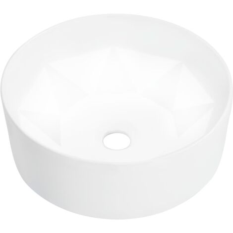 vidaXL Lavabo Céramique Vasque Salle de Bain Cabine de Toilette Blanc/Noir