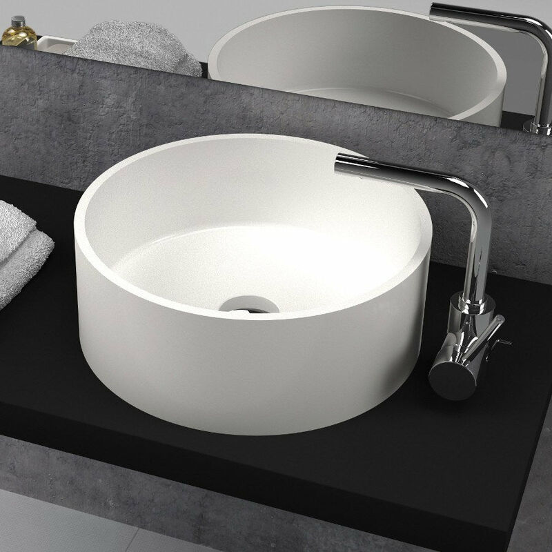 

Lavabo Ø40cm x15cm LUCENA sobre encimera redondo Solid Surface