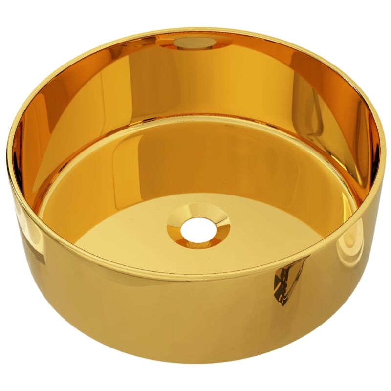 

vidaXL Lavabo 40x15 cm cerámica dorado - Oro