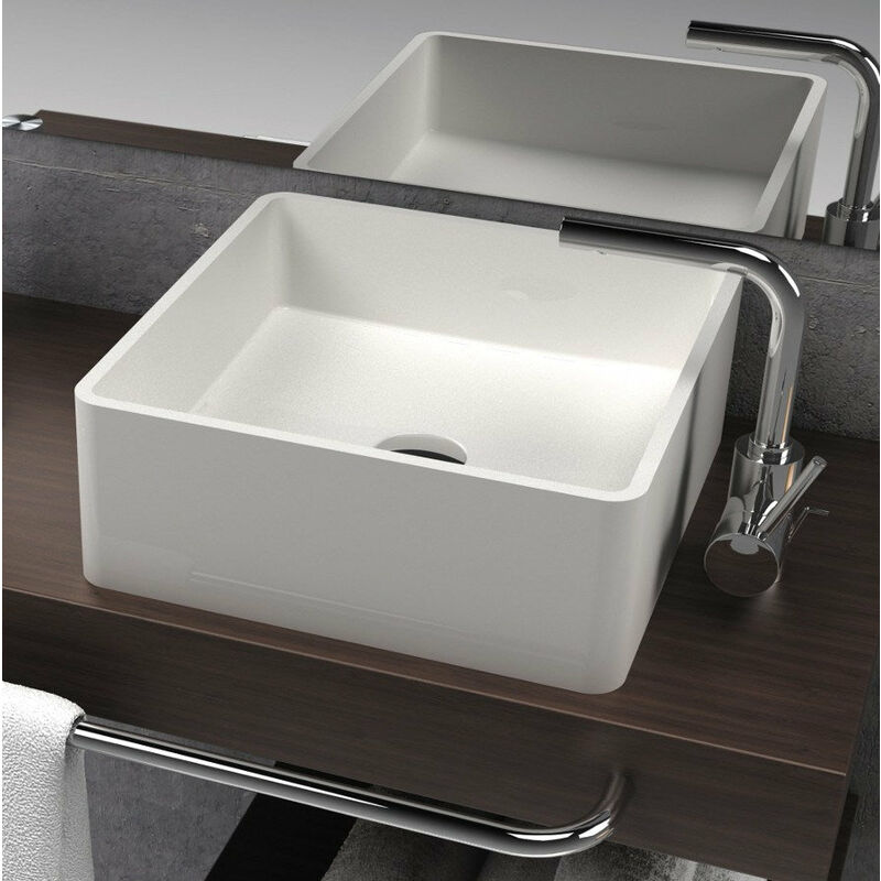 

Lavabo 40x15cm ARTANA sobre encimera cuadrado Solid Surface