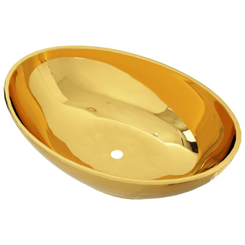 

Lavabo 40x33x13,5 cm cerámica dorado - Oro - Vidaxl