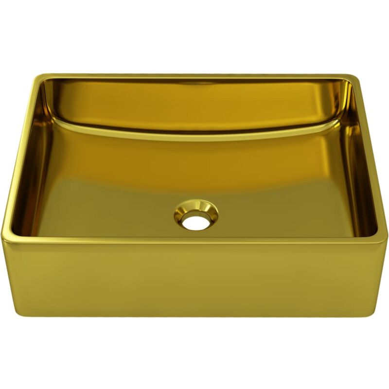 

Lavabo 41x30x12 cm cerámica dorado - Oro - Vidaxl