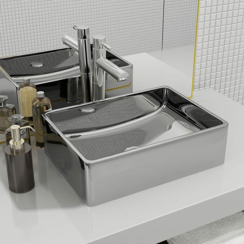 

Lavabo 41x30x12 cm cerámica plateado