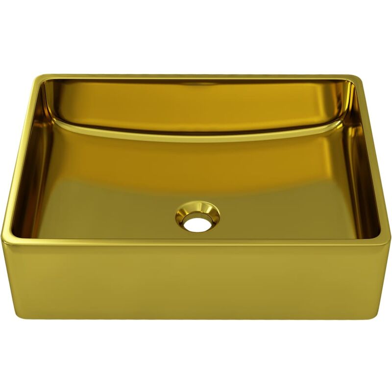 

Lavabo 41x30x12 cm ceramica dorado