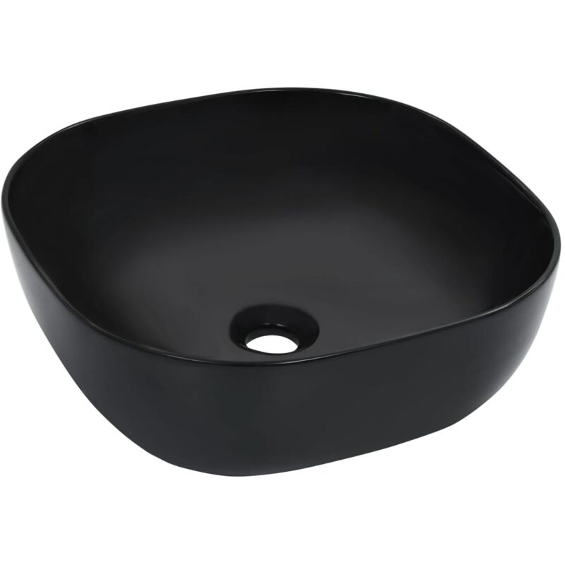

vidaXL Lavabo 42,5x42,5x14,5 cm cerámica negro - Negro