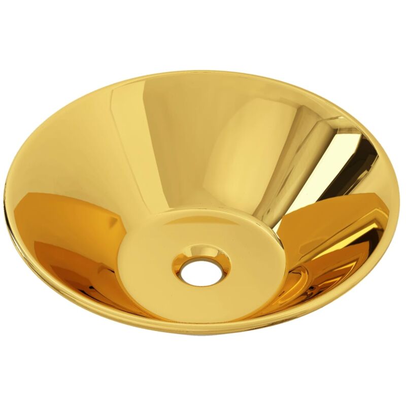 

vidaXL Lavabo 42x14 cm cerámica dorado - Oro