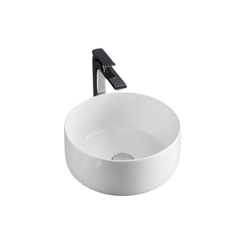 Lavabo 42x16 cm sans trou en céramique blanc brillant - Art Ceram Cognac